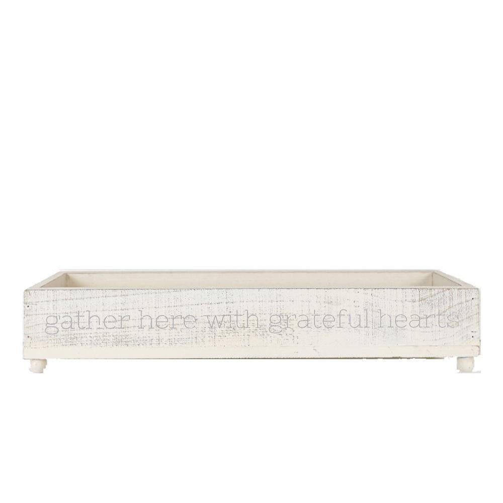 Gather Wooden Tray Long Box Centerpiece 20x12 Rustic Handmade Planter Decorative Storage