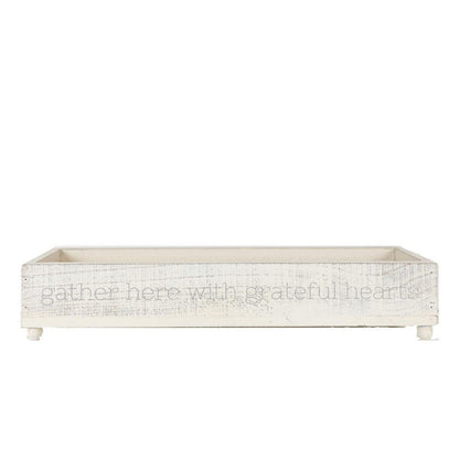 Gather Wooden Tray Long Box Centerpiece 20x12 Rustic Handmade Planter Decorative Storage