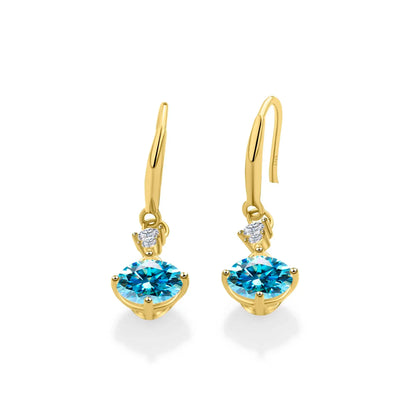 Moissanite Earrings 925 Sterling Silver White Gold Plated Hypoallergenic Studs