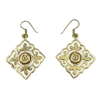 Angkor Bullet Earrings Recycled Brass Bullet Casing Handcast Peace Jewelry