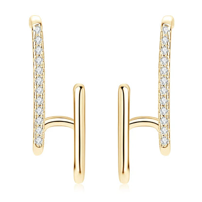 Moissanite Geometric Stud Earrings 925 Sterling Silver Push Back Gift For Women