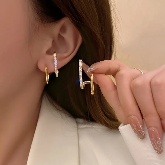 Moissanite Geometric Stud Earrings 925 Sterling Silver Push Back Gift For Women