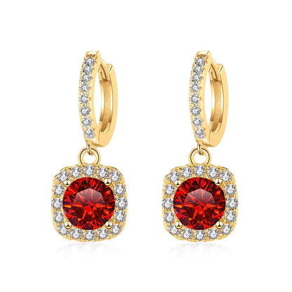 1ct GRA-Certified Moissanite Drop Earrings VVS D 18K Gold Plated 925 Sterling