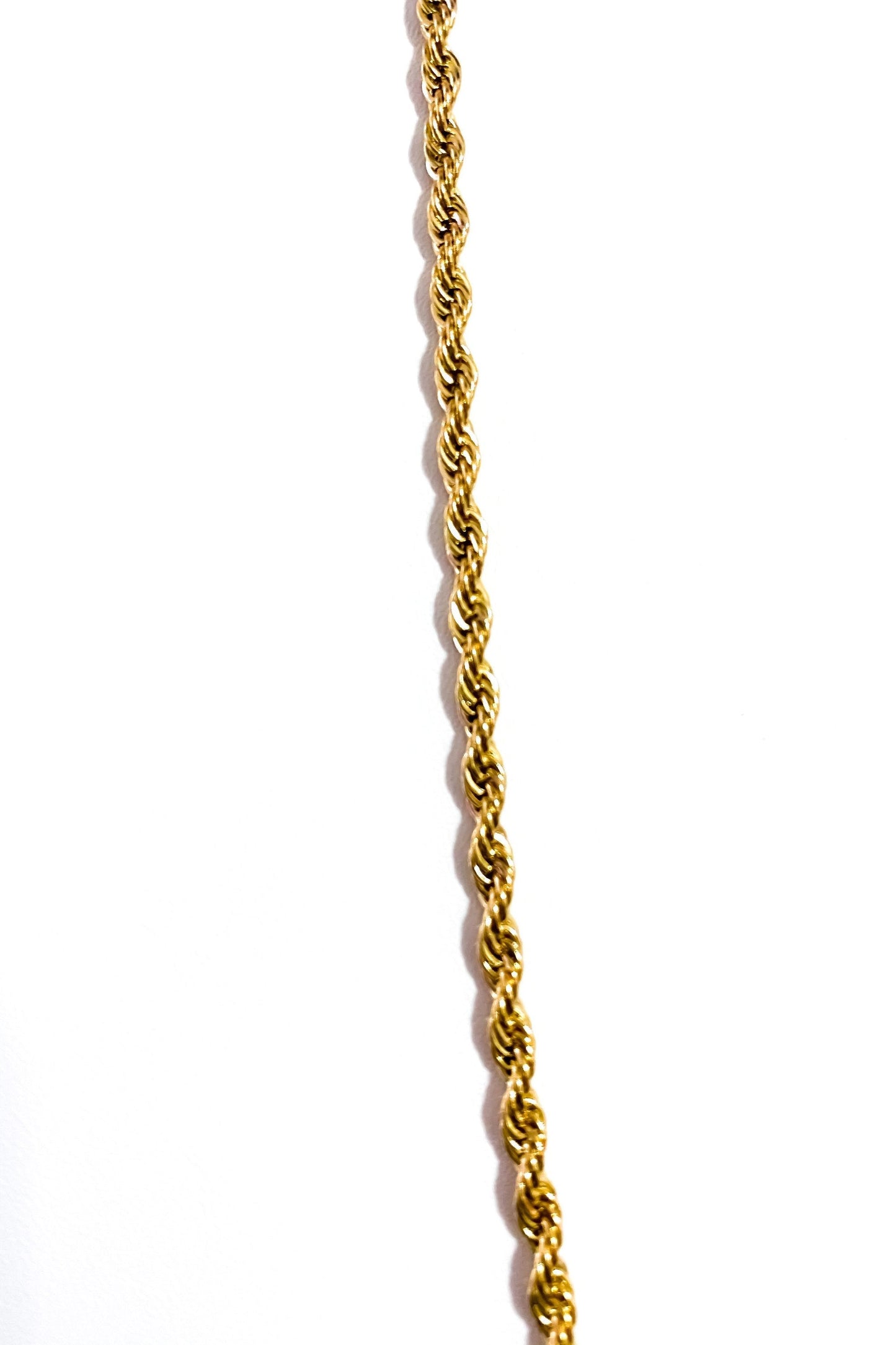 Gold Rope Chain Necklace 24 Inch Unisex Classic Everyday