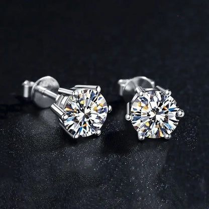 GRA Certified 100% Moissanite Earrings 925 Sterling Silver Studs For Women