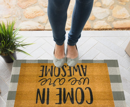Gray Buffalo Check Doormat Base Mat Layering Backing For Welcome Mats Gingham Entryway Rug