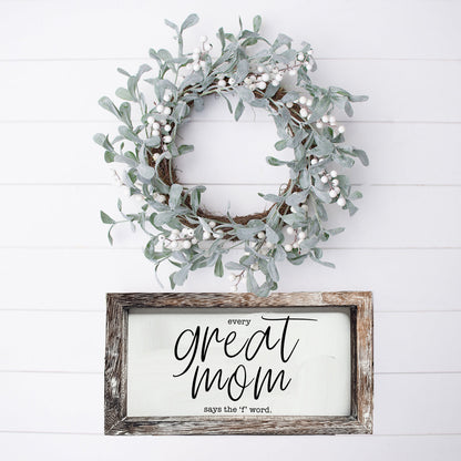 Funny Mom Sign Every Great Mom Says The F Word Wood Desk Or Wall Decor