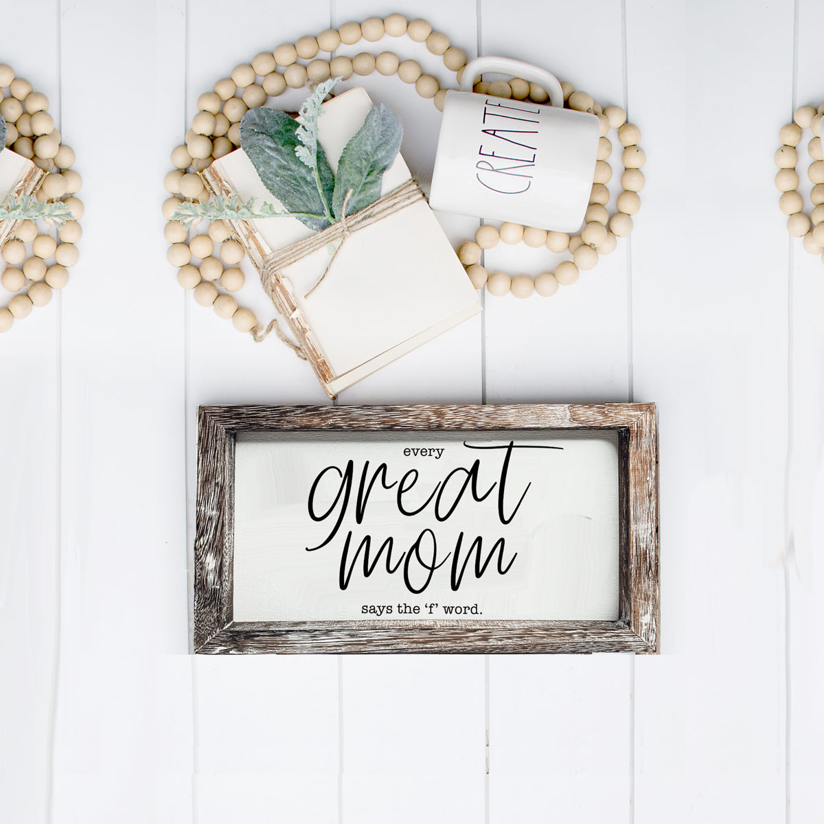 Funny Mom Sign Every Great Mom Says The F Word Wood Desk Or Wall Decor