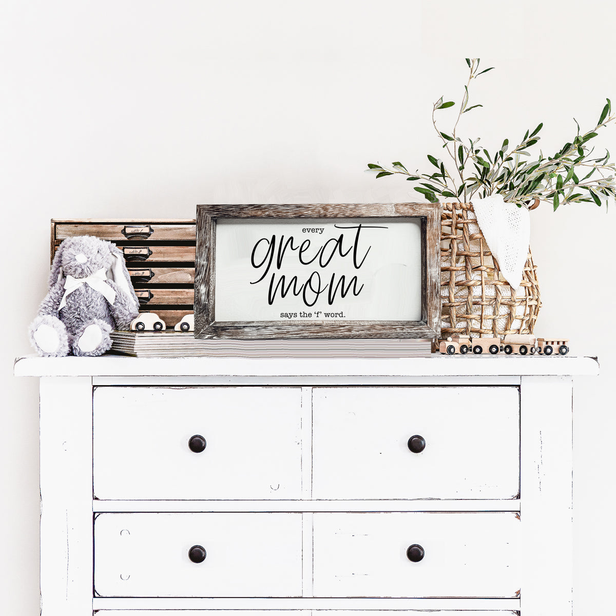 Funny Mom Sign Every Great Mom Says The F Word Wood Desk Or Wall Decor