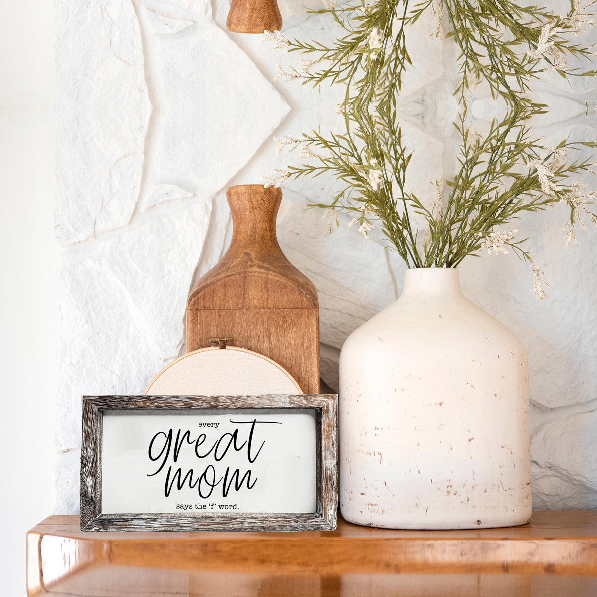 Funny Mom Sign Every Great Mom Says The F Word Wood Desk Or Wall Decor