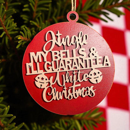 Handcrafted Wooden Christmas Ornaments Set Jingle Bells 12 Colors 3D