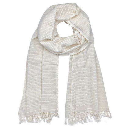 Handwoven Ethiopian Cotton Stripe Wrap Scarf Oversized