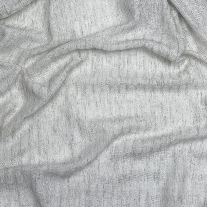 Handwoven Wool Scarf Marled Dot Gray Eyelash Fringe All-Season Soft