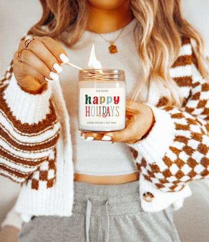 Pine Orange Holiday Candle 9oz Soy, Fresh Christmas Tree, Birch Vetiver