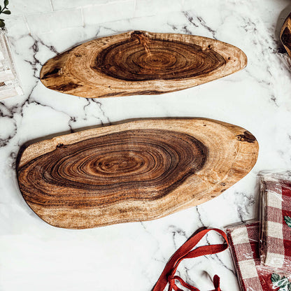 Holiday Charcuterie Board Set With Tartan Kitchen Towels - 2-Piece Gift