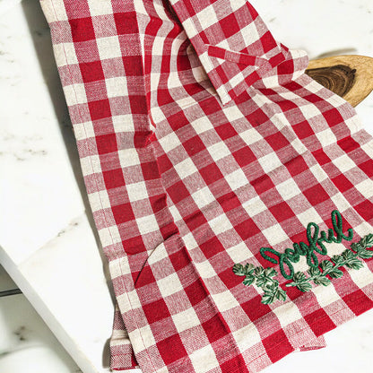 Holiday Charcuterie Board Set With Tartan Kitchen Towels - 2-Piece Gift
