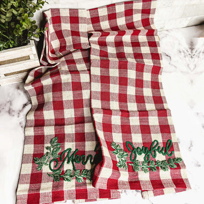 Holiday Charcuterie Board Set With Tartan Kitchen Towels - 2-Piece Gift