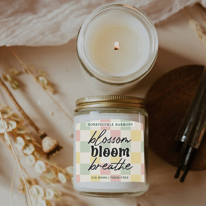Honeysuckle Scented Soy Candle - Sweet Floral Blossom, Honeyed Summer Aroma