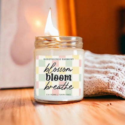 Honeysuckle Scented Soy Candle - Sweet Floral Blossom, Honeyed Summer Aroma