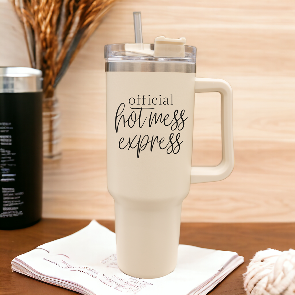 Hot Mess 40oz Tumbler With Lid And Straw - Insulated Travel Cup
