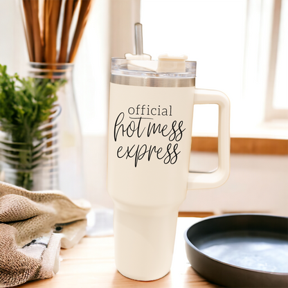 Hot Mess 40oz Tumbler With Lid And Straw - Insulated Travel Cup