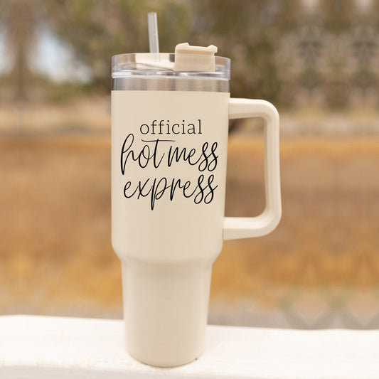 Hot Mess 40oz Tumbler With Lid And Straw - Insulated Travel Cup