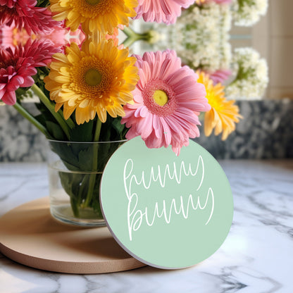 Easter Spring Ceramic Coasters 4in Set Cute Floral Bunny Drink Table Coasters