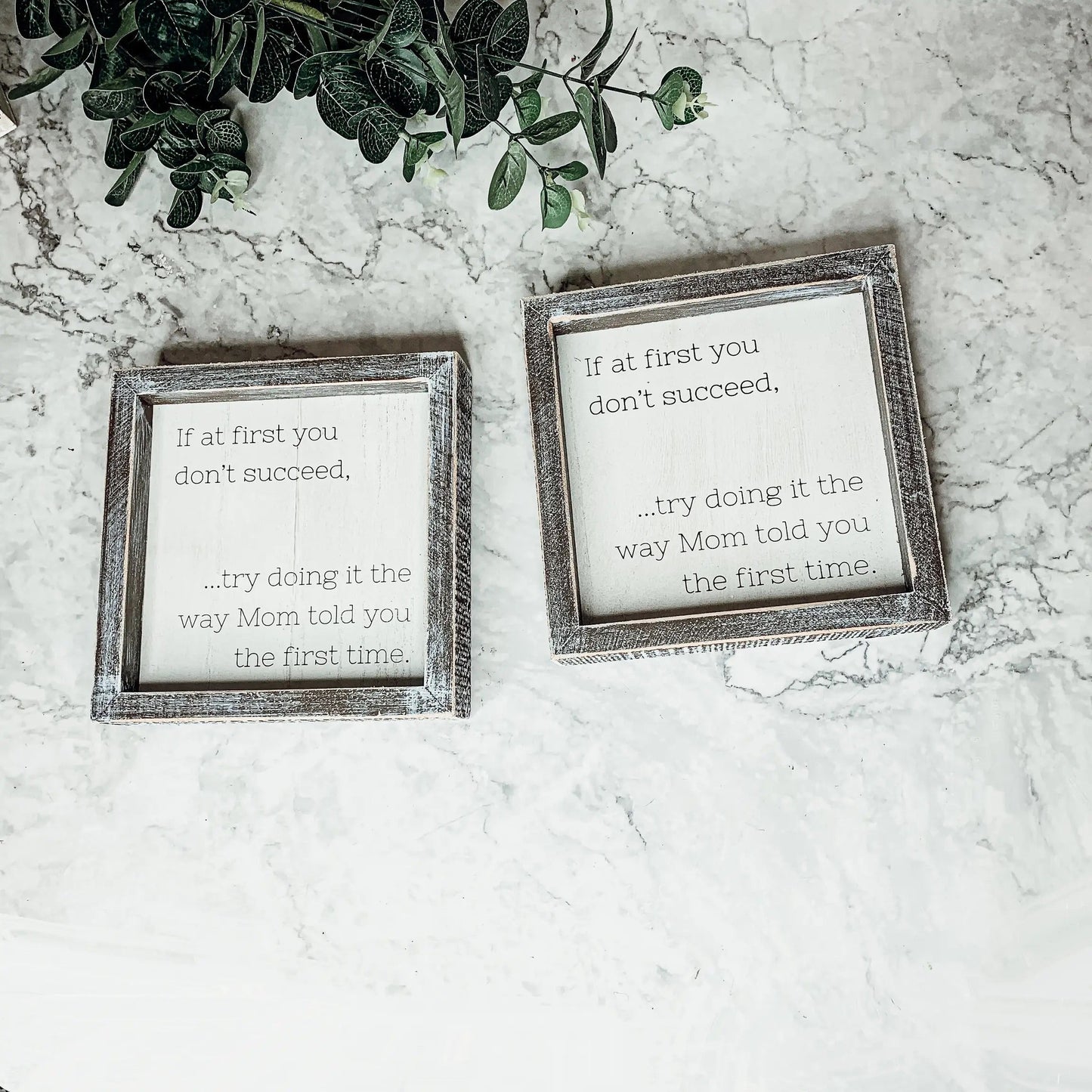 Funny Mom Quote Rustic Wood Sign 7x7 Inch Wall Desk Shelf Plaque Mom Told You