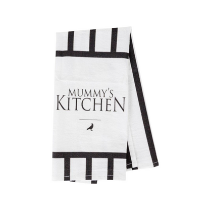Halloween Tea Towel Bat 31 Vs Mummy Black White Cotton Dish Towel Kitchen Hand Towel Decor