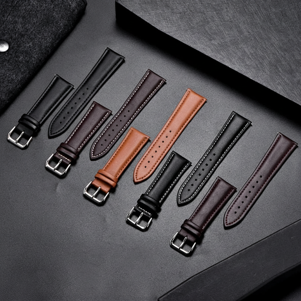COROS Calfskin Leather Watch Band - Soft Wrist Strap with Silver Buckle
