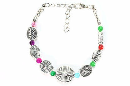 Infinity Spiral Charm Bracelet With Golden Butterfly Earrings