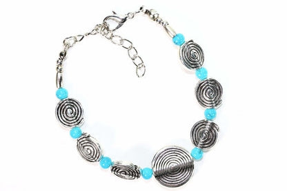 Infinity Spiral Charm Bracelet With Golden Butterfly Earrings