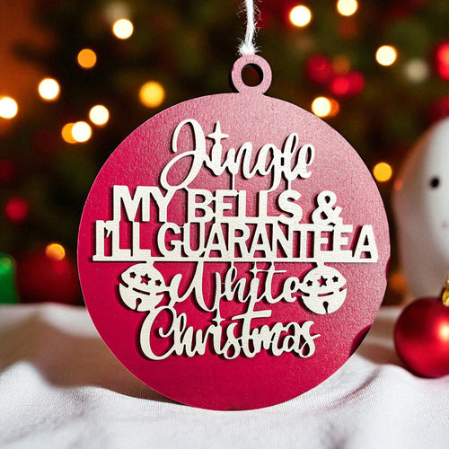 Handcrafted Wooden Christmas Ornaments Set Jingle Bells 12 Colors 3D