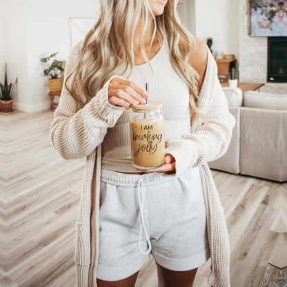 Freaking Jolly 17oz Tumbler With Bamboo Lid, 2 Stainless Straws And Cleaner