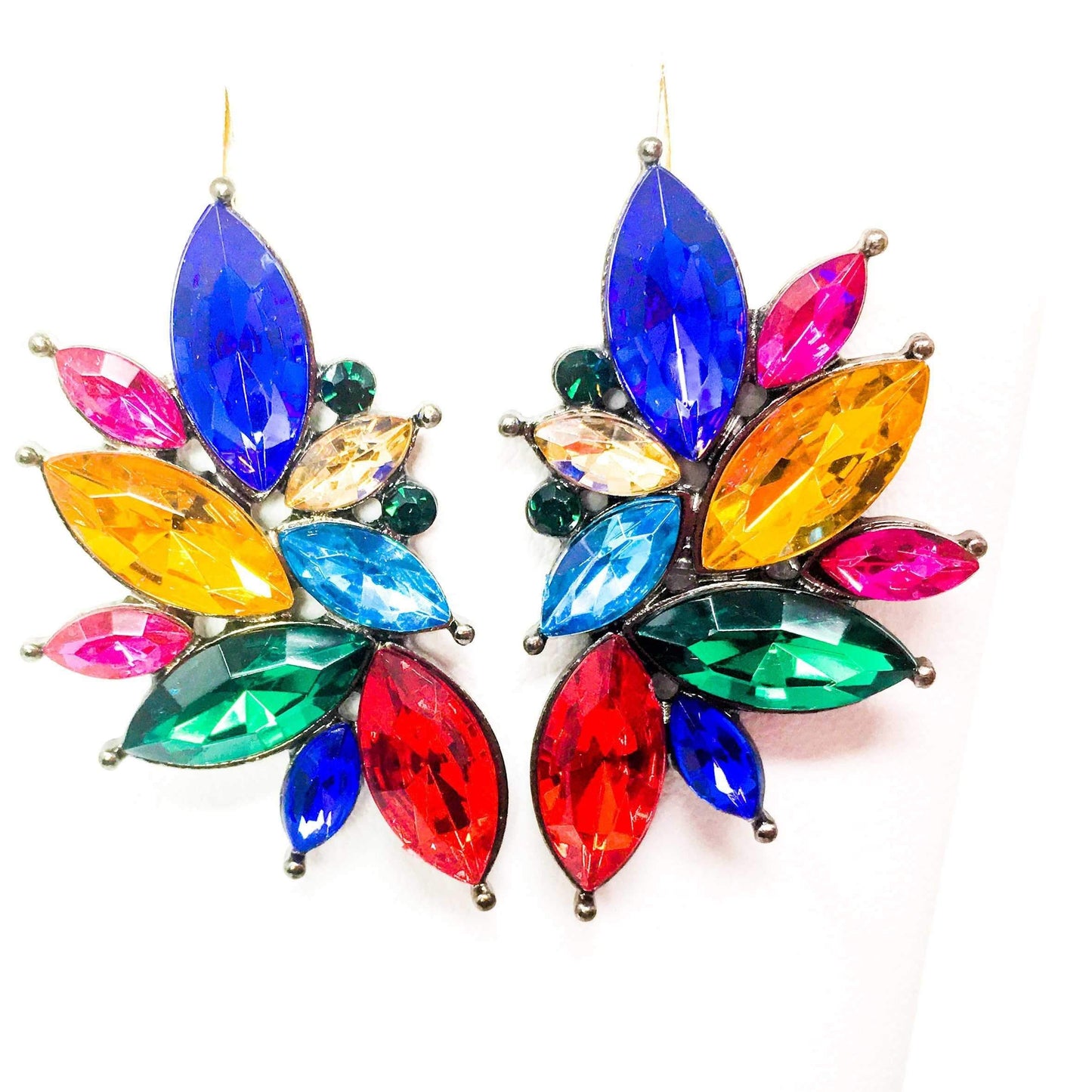 Kaleidoscope Angel Dangle Earrings Colorful Crystal