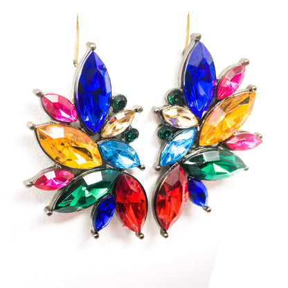 Kaleidoscope Angel Dangle Earrings Colorful Crystal