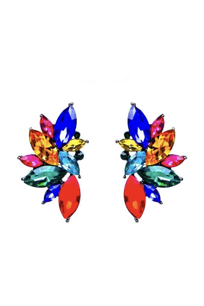 Kaleidoscope Angel Dangle Earrings Colorful Crystal