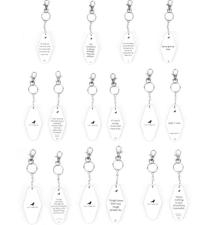 Wooden Inspirational Key Chains Reversible Heavy Duty Motivational Quotes Keyring Set 10 Plus Styles