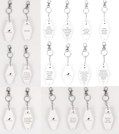 Wooden Inspirational Key Chains Reversible Heavy Duty Motivational Quotes Keyring Set 10 Plus Styles