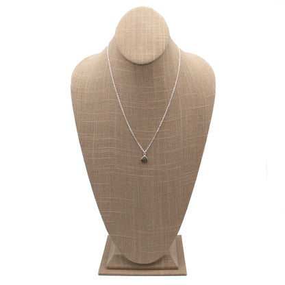 Labradorite 10mm Silver Plated Pendant Necklace 18in