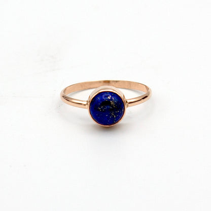 Lapis Lazuli 14K Gold Filled Stacking Ring Deep Blue