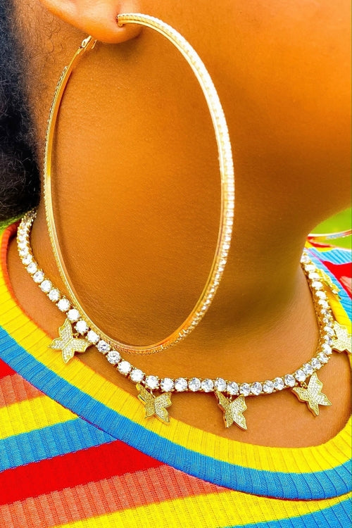 Large Textured Hoop Earrings Around The Way Girl Style