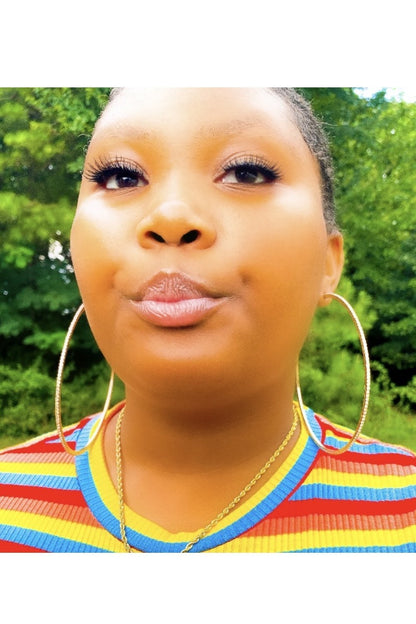 Large Textured Hoop Earrings Around The Way Girl Style