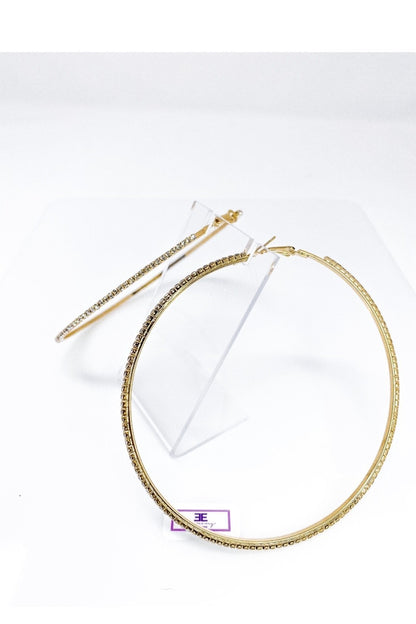 Large Textured Hoop Earrings Around The Way Girl Style