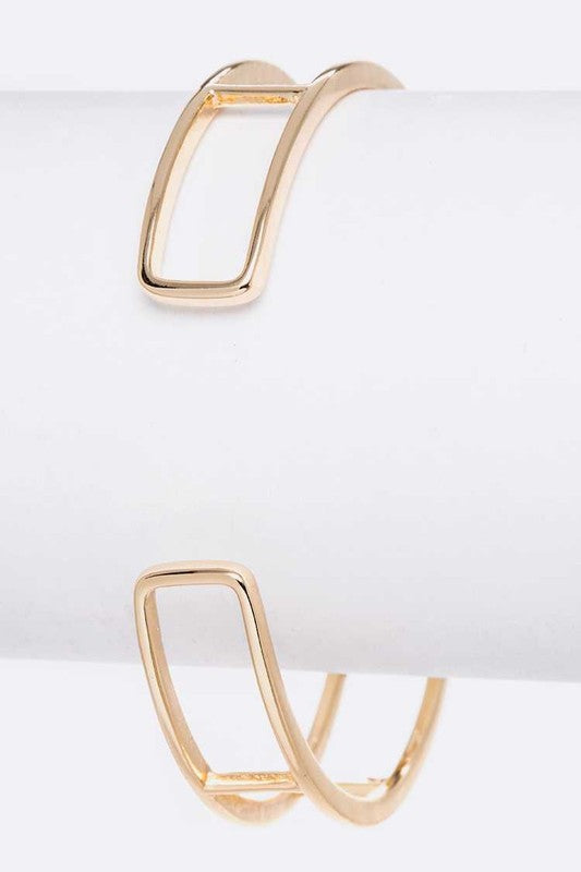Love Cubic Zirconia Open Cuff Bracelet Gold Tone Minimal