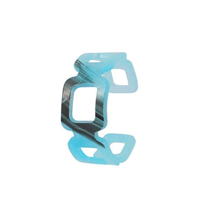 Marbled Square Link Resin Acrylic Bracelet Chunky Fashion