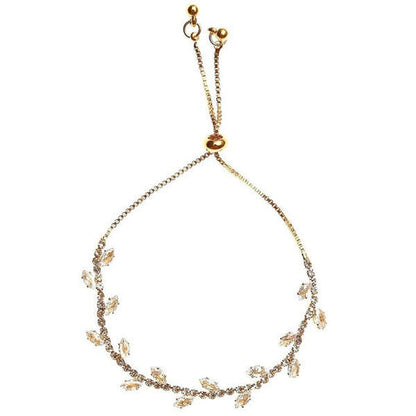 Marquise CZ Wrap Bracelet Gold Plated Adjustable Bridal