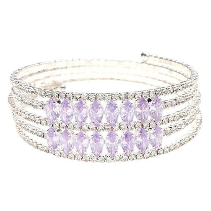 Marquise Rhinestone Crystal Spring Coil Adjustable Bracelet
