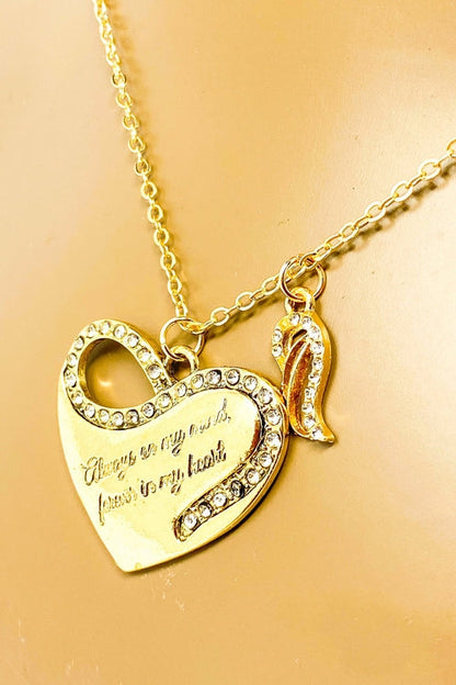 Memorial Heart Necklace Always On My Mind Pendant Silver