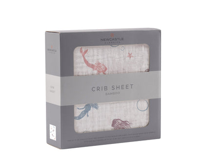 Mermaid Bamboo Muslin Crib Sheet Ultra Soft Breathable